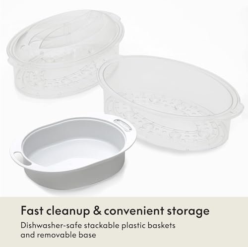 BELLA Two-Tier Food Steamer with Stackable Baskets
