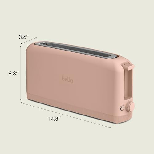 BELLA 2-Slice Slim Toaster for Compact Kitchen Spaces
