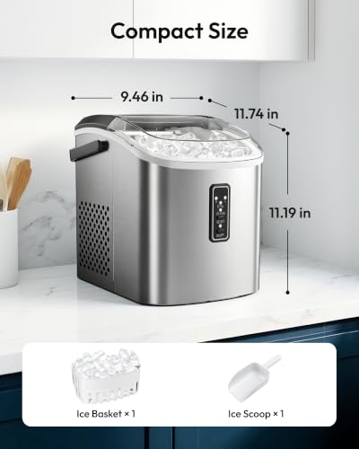 EUHOMY Portable Countertop Ice Maker with Self-Cleaning