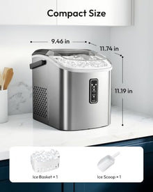 EUHOMY Portable Countertop Ice Maker with Self-Cleaning