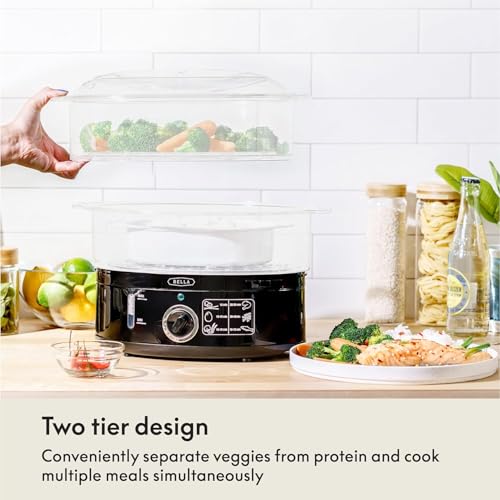 BELLA Two-Tier Food Steamer with Stackable Baskets