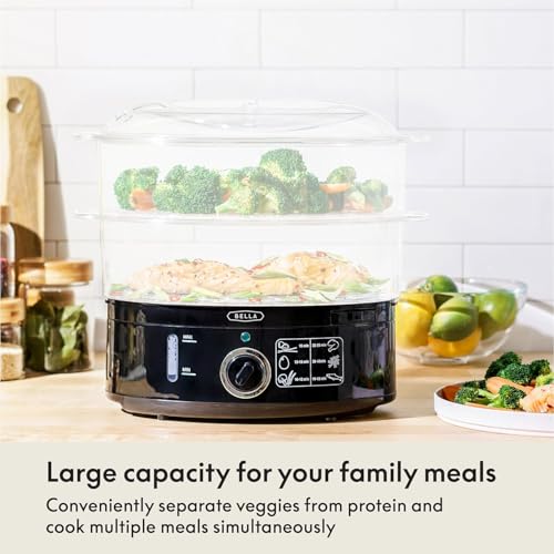 BELLA Two-Tier Food Steamer with Stackable Baskets