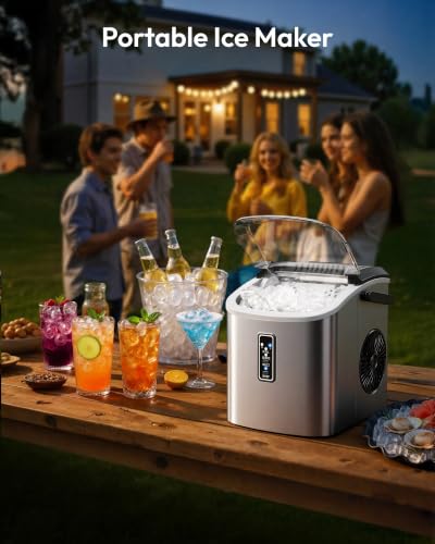 EUHOMY Portable Countertop Ice Maker with Self-Cleaning