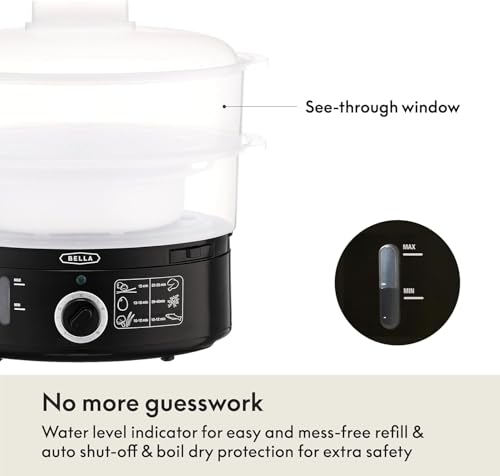 BELLA Two-Tier Food Steamer with Stackable Baskets
