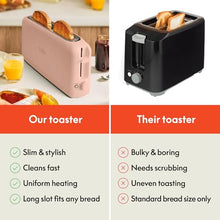 BELLA 2-Slice Slim Toaster for Compact Kitchen Spaces