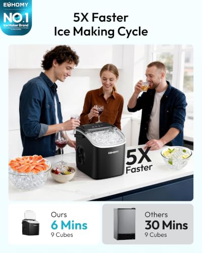 EUHOMY BBS186 Portable Countertop Ice Maker Machine