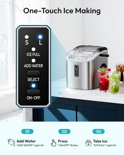 EUHOMY Portable Countertop Ice Maker with Self-Cleaning