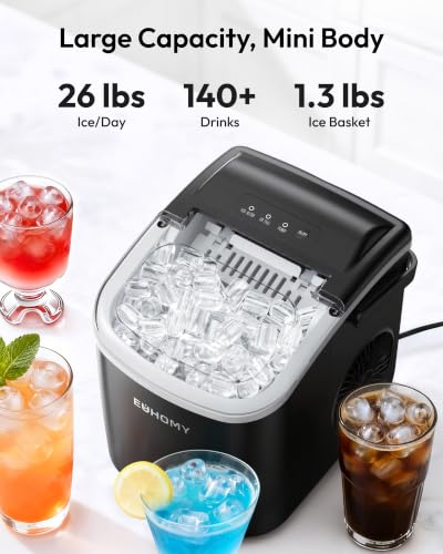 EUHOMY BBS186 Portable Countertop Ice Maker Machine