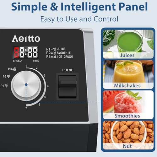 Aeitto Professional Countertop Blender with 7 Speeds