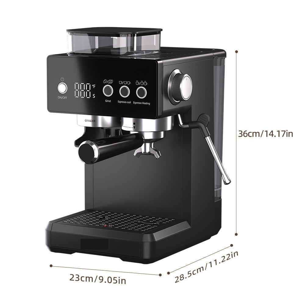 KZOFGUHCM Semi-Automatic Coffee Machine with Grinder