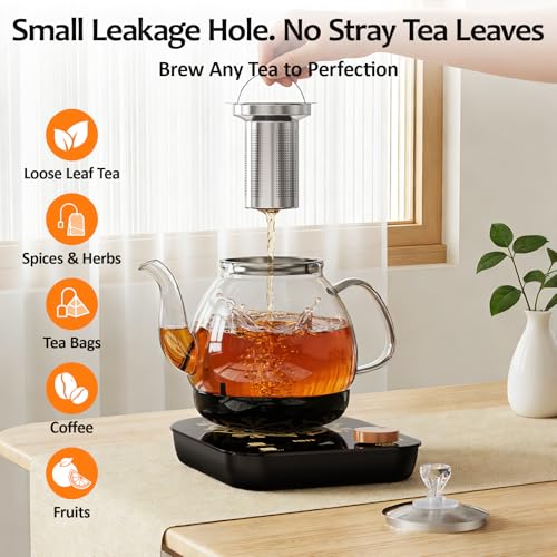 HHT 0.8L Electric Tea Maker with Infuser & Temp Control