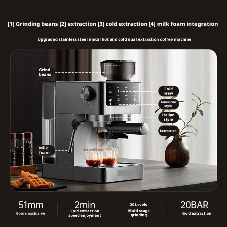 KZOFGUHCM Fully Automatic Coffee Machine with Milk Frother