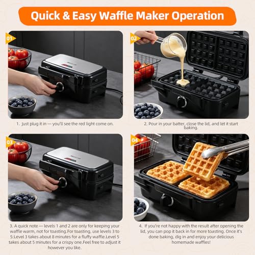 3-in-1 Waffle, Sandwich & Pancake Maker with Removable Plates