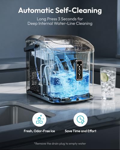EUHOMY Portable Countertop Ice Maker with Self-Cleaning