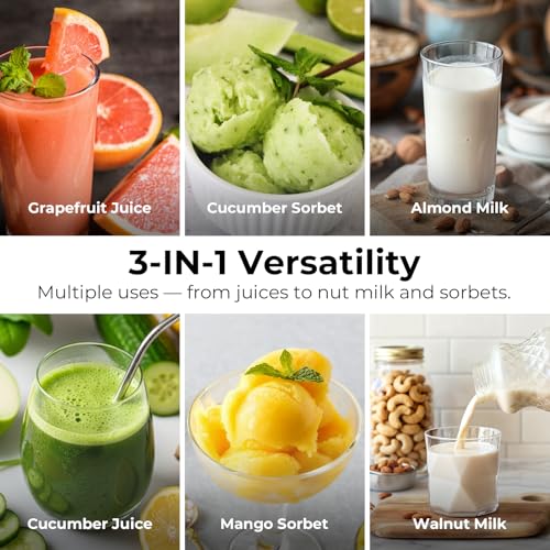EanOruus 3-in-1 Cold Press Juicer Machine