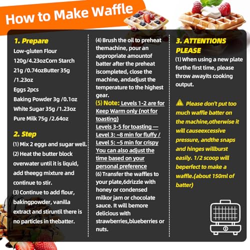 3-in-1 Waffle, Sandwich & Pancake Maker with Removable Plates