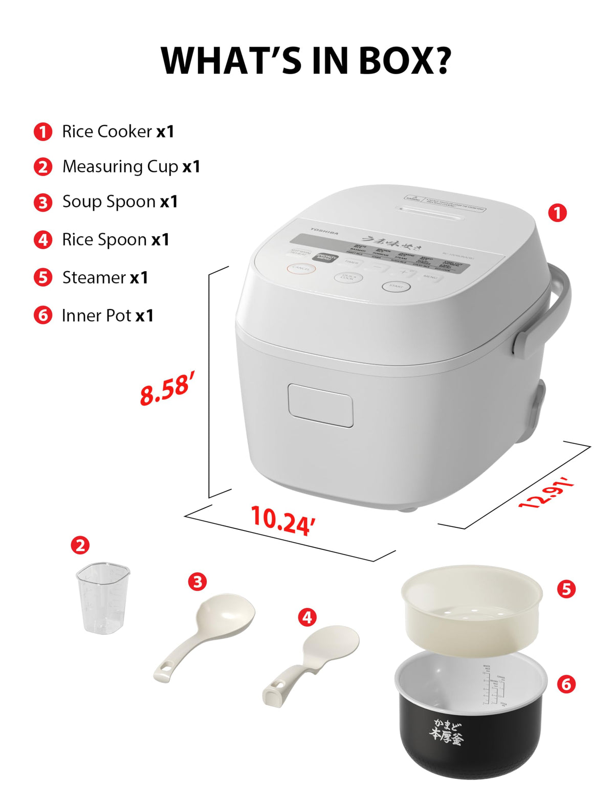 TOSHIBA Induction Heating Rice Cooker with Smart Controls