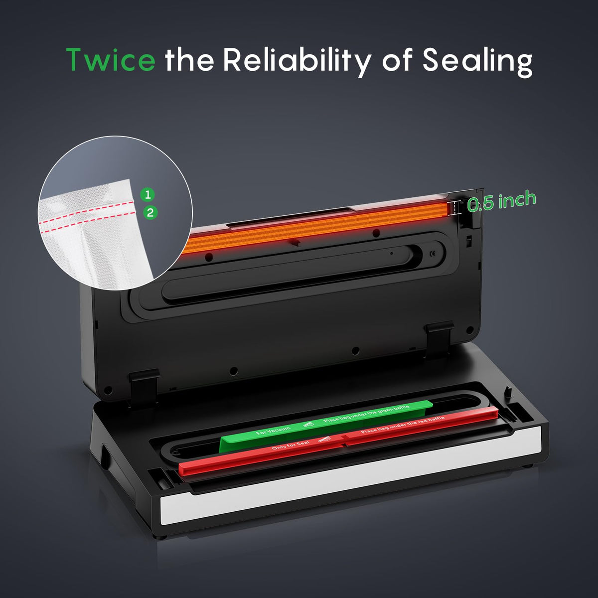 Automatic Vacuum Sealer with Double Heat Seal & Jar Kit