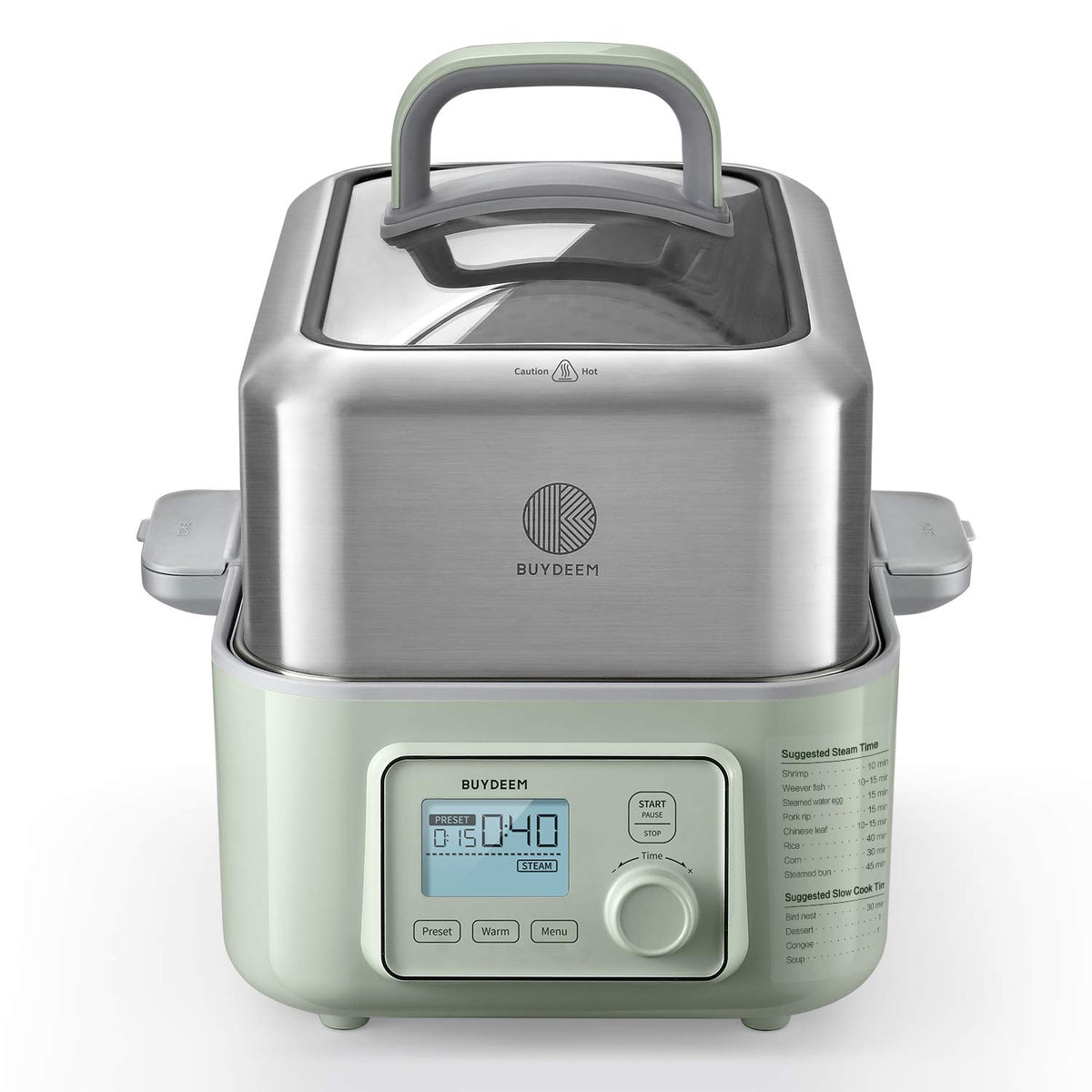 BUYDEEM 5-Quart Digital Food Steamer with One-Touch Control