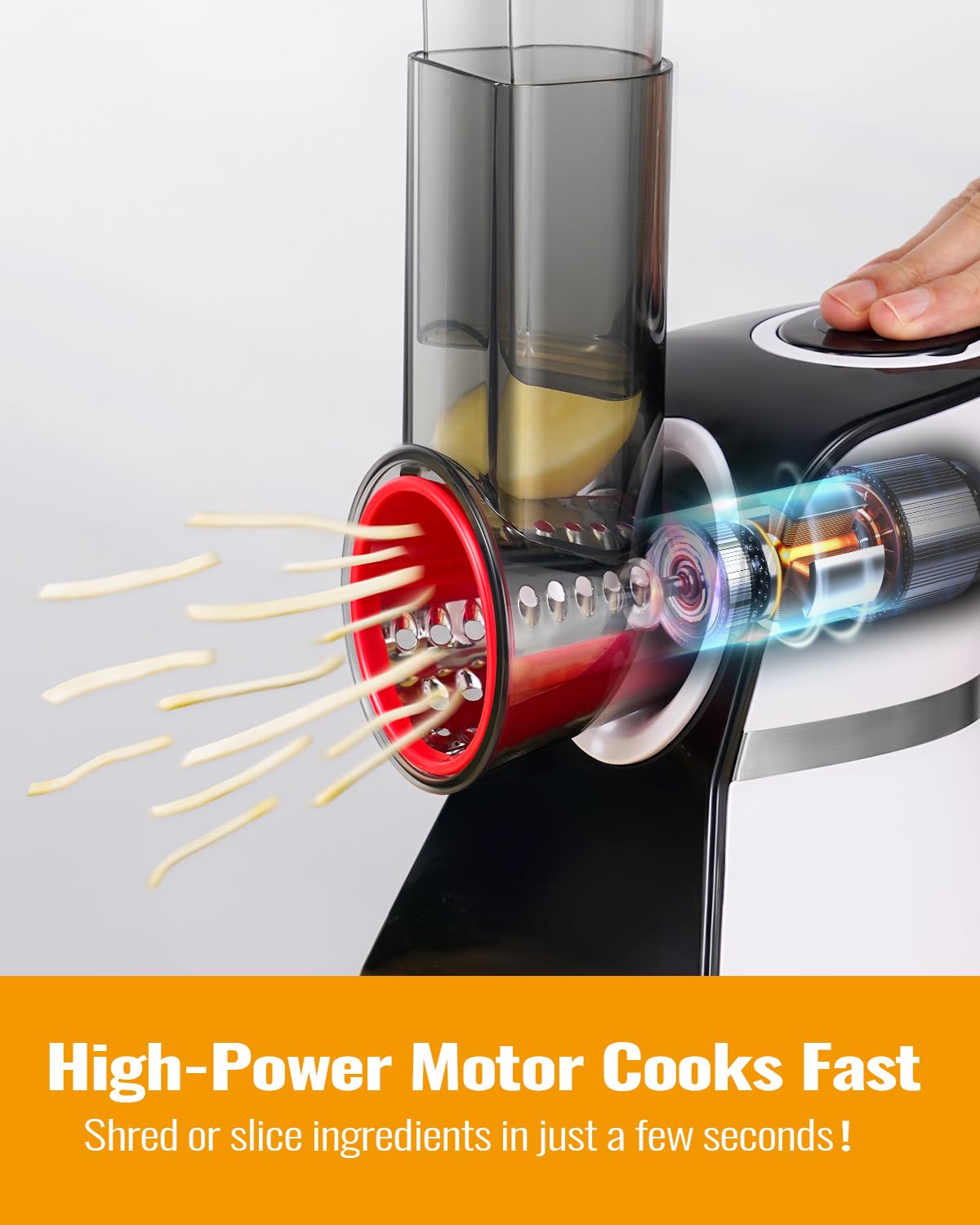 5-in-1 Electric Salad Shooter, Slicer & Cheese Grater