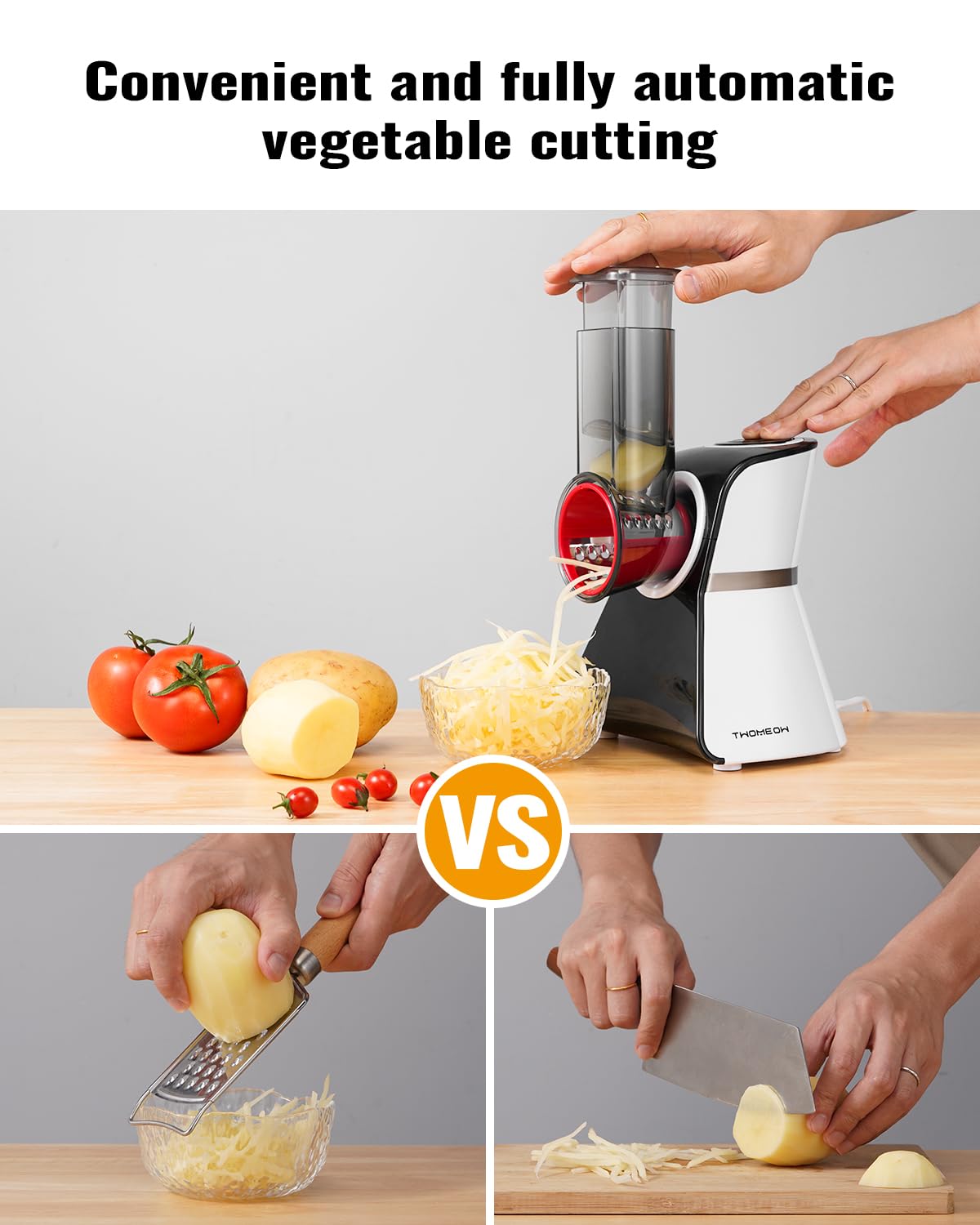 5-in-1 Electric Salad Shooter, Slicer & Cheese Grater