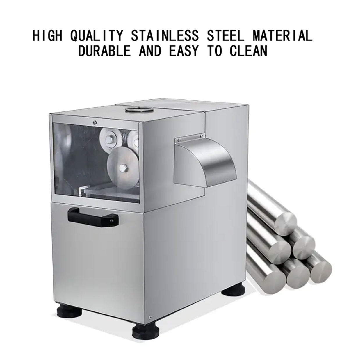 800W Commercial Sugarcane Juicer with 4-Roller Press