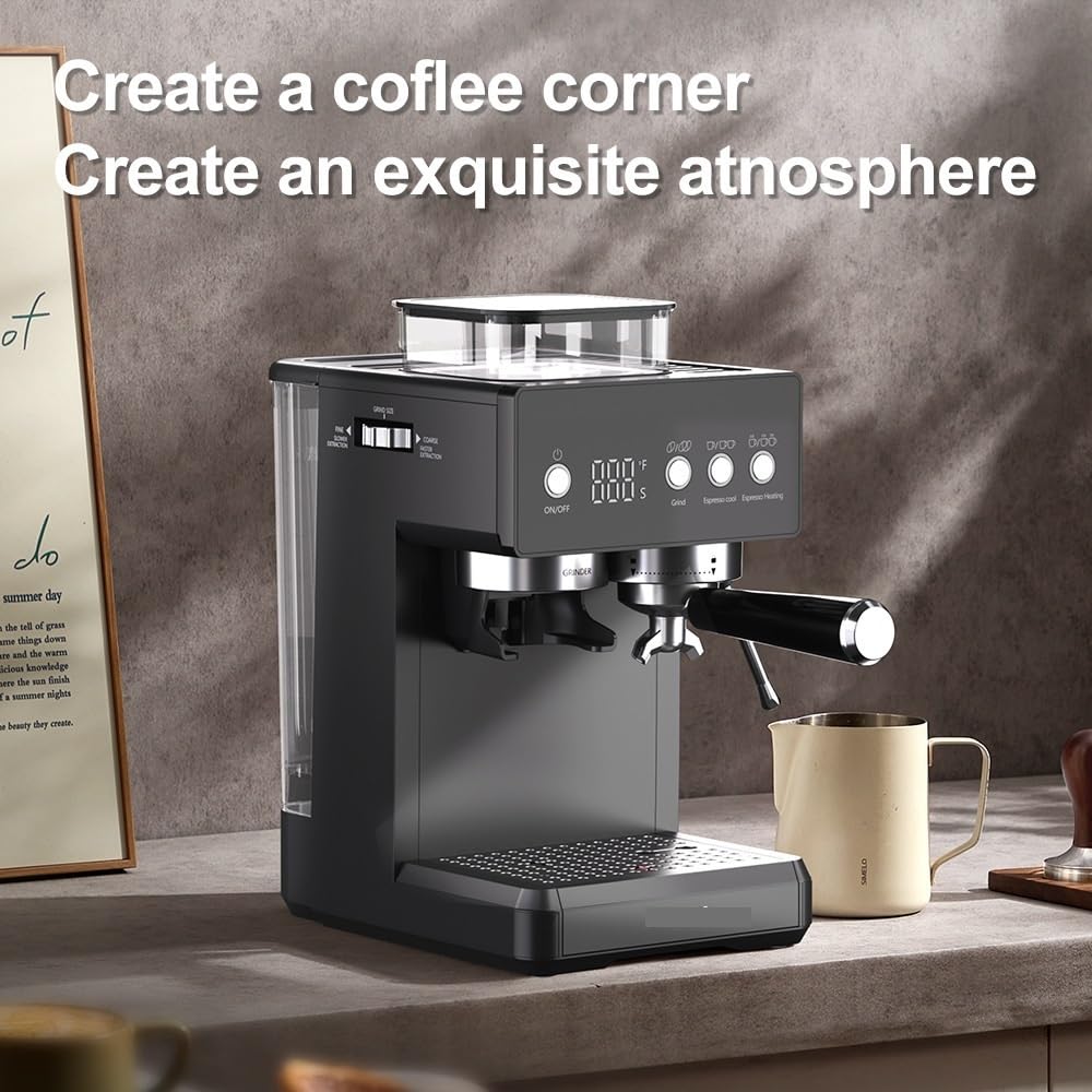 KZOFGUHCM Semi-Automatic Coffee Machine with Grinder