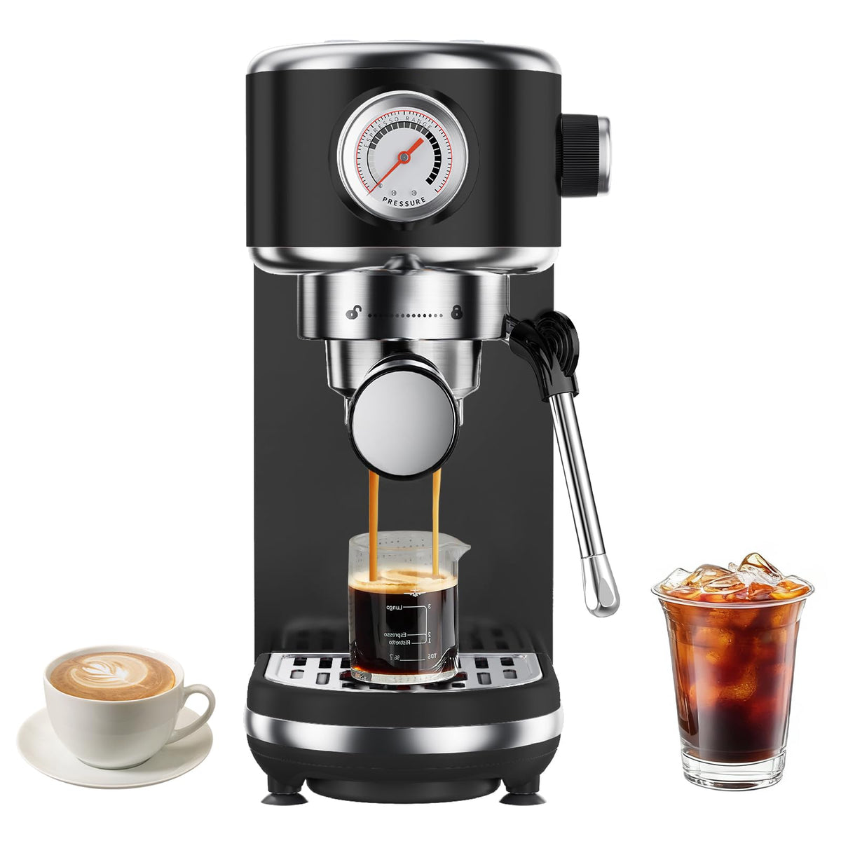 Atatix 20-Bar Espresso Machine with Milk Frother