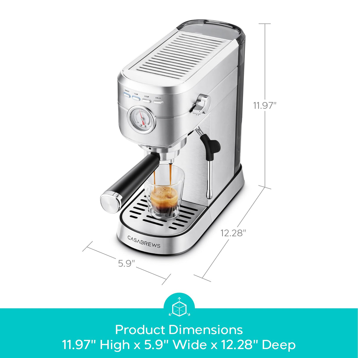 CASABREWS 20-Bar Espresso Machine with Milk Frother