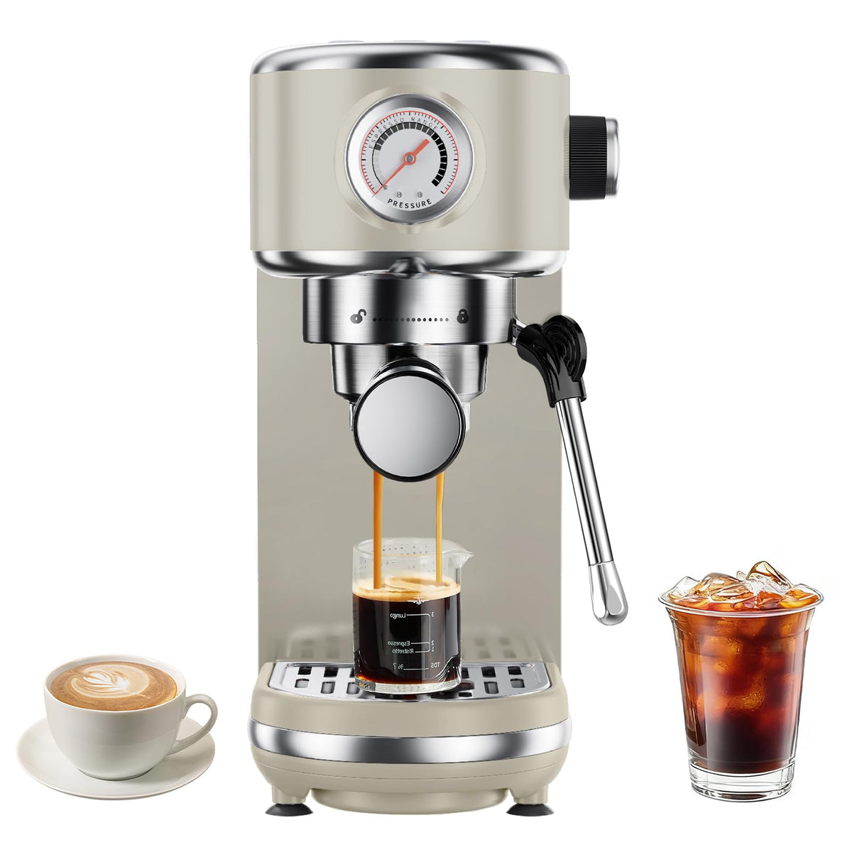Atatix 20-Bar Espresso Machine with Milk Frother