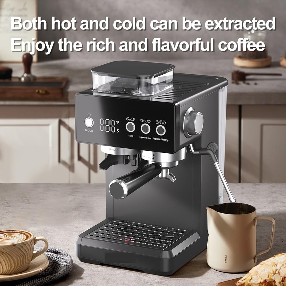 KZOFGUHCM Semi-Automatic Coffee Machine with Grinder