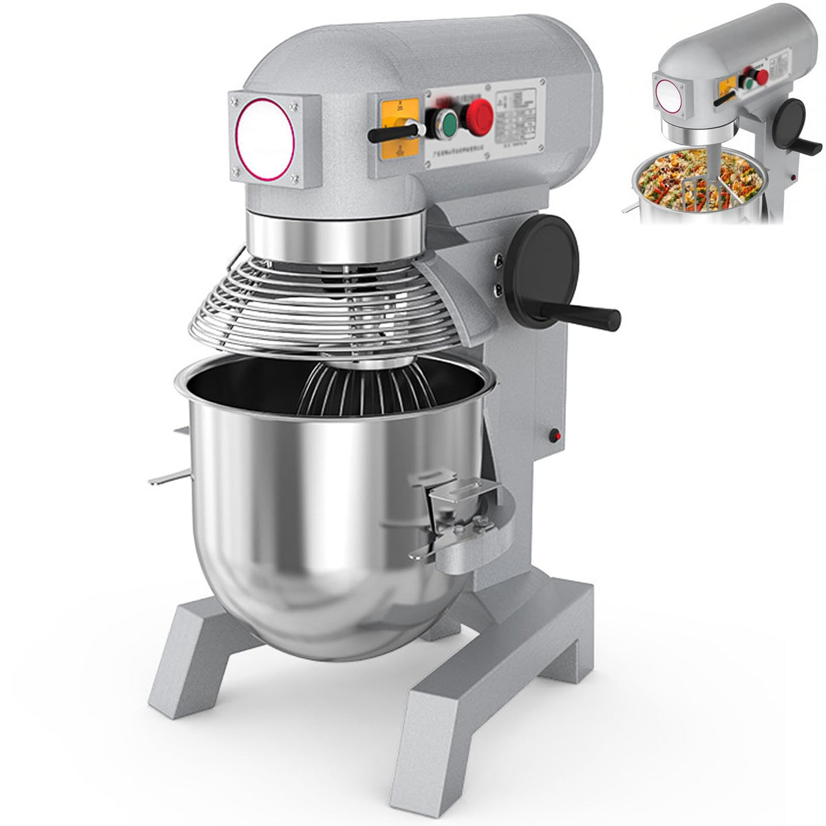 Heavy-Duty Commercial Stand Mixer with Stainless Steel Bowl