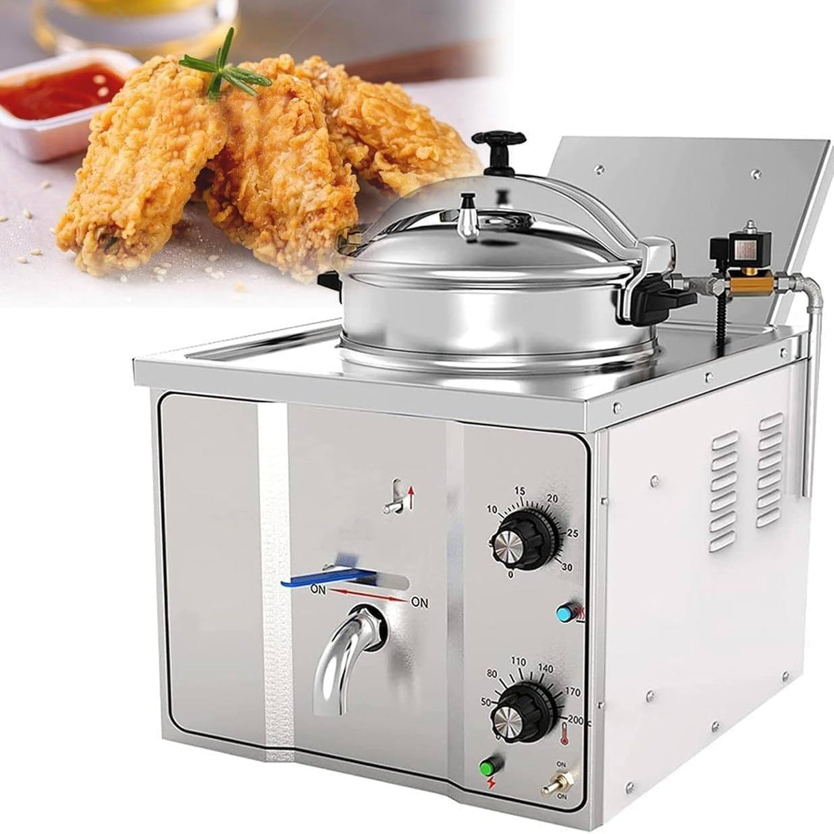 HYUIO 16L Commercial Electric Pressure Fryer