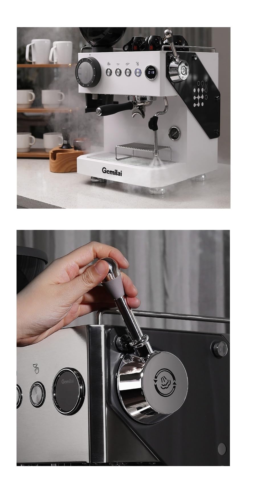 MIANZHI Semi-Automatic Espresso Machine with Grinder
