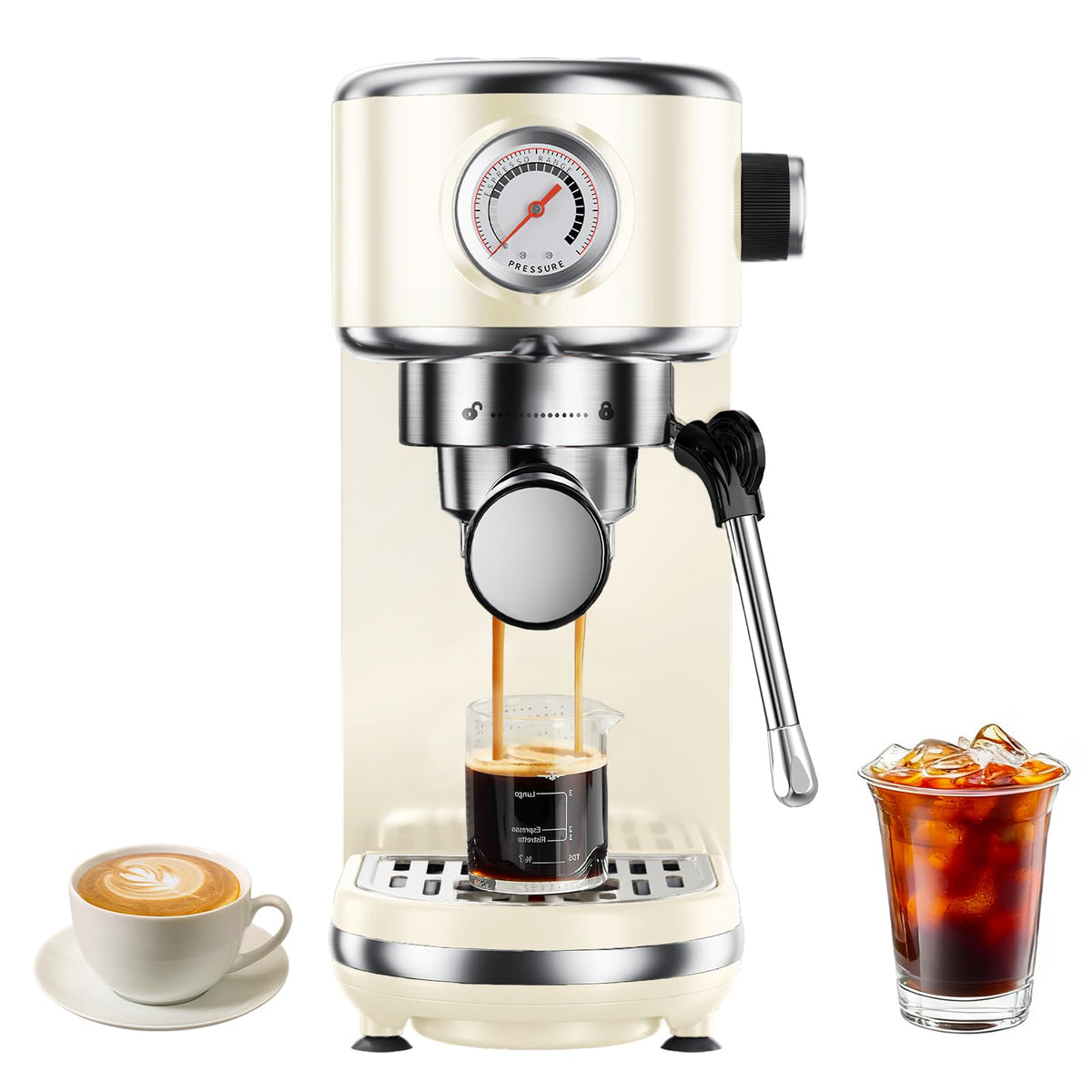 Atatix 20-Bar Espresso Machine with Milk Frother