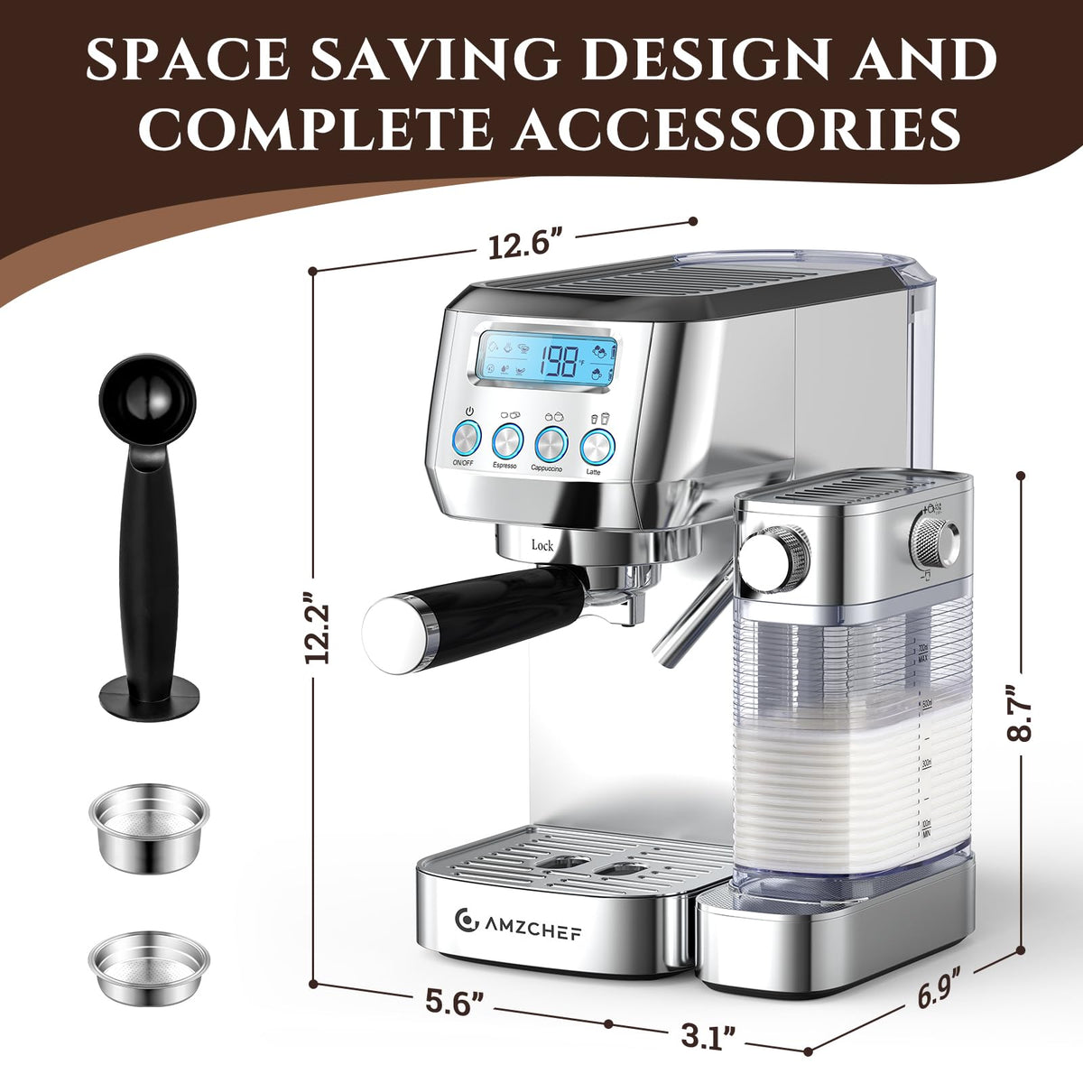 AMZCHEF Espresso Machine with Automatic Milk Frother