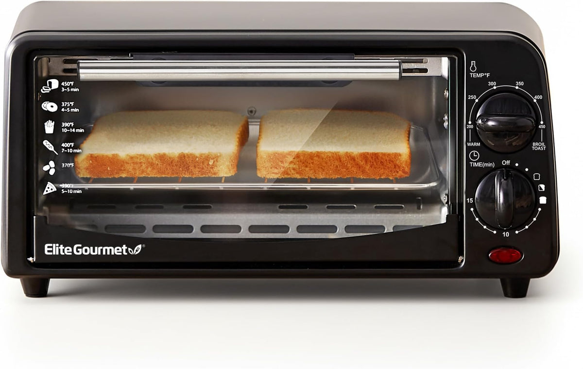 Elite Gourmet ETO449 9L 4-Slice Countertop Toaster Oven