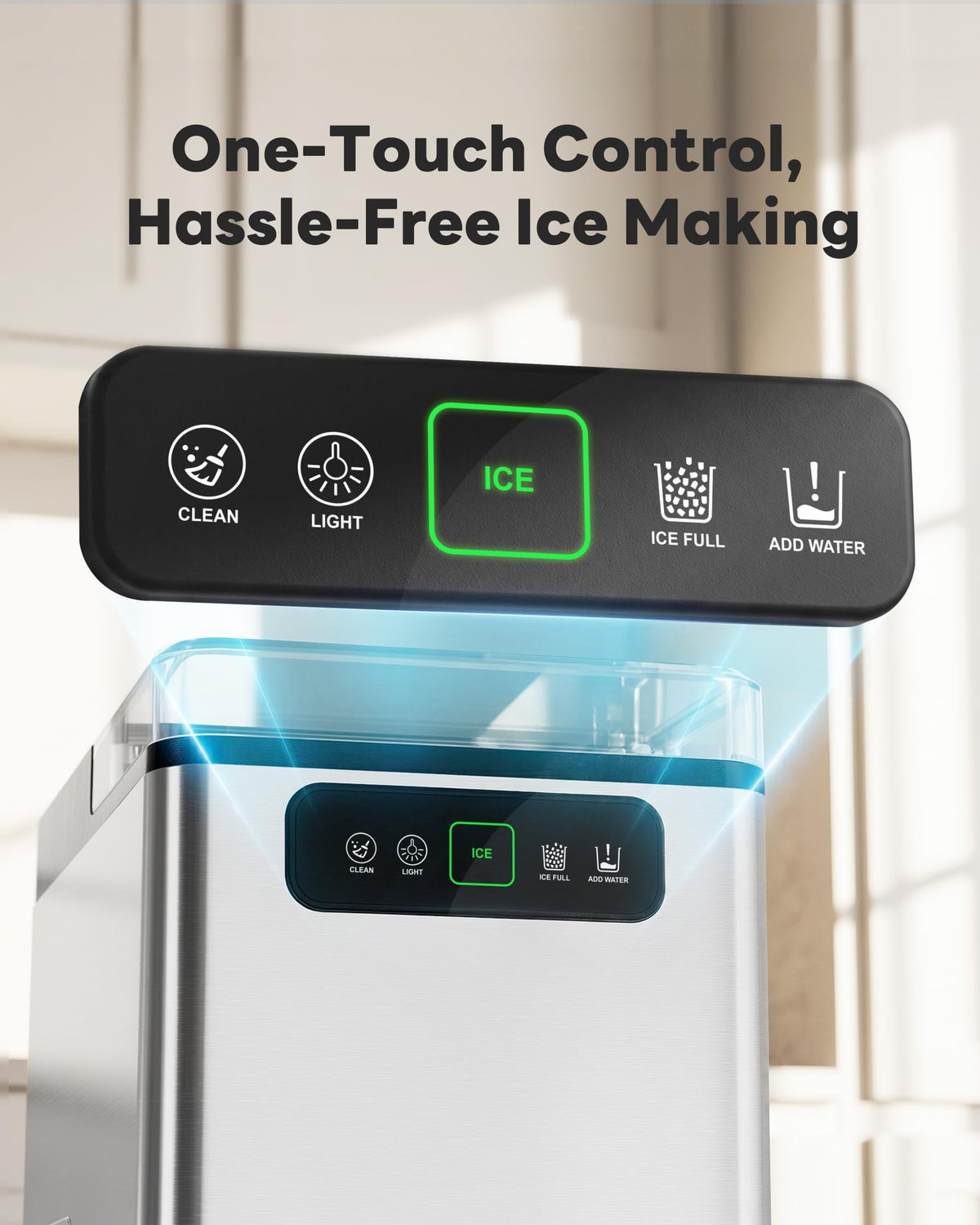 Countertop Nugget Ice Maker with Self-Cleaning & Scoop