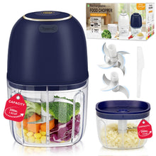 Electric Garlic Chopper with 2 Bowls for Meat & Vegetables