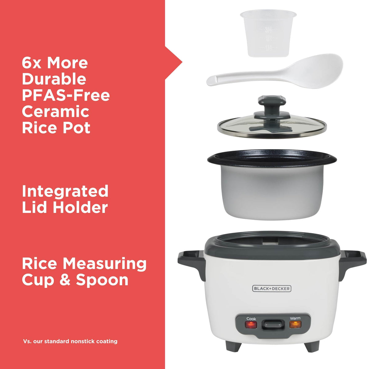 BLACK+DECKER RC503 3-Cup Compact Rice Cooker