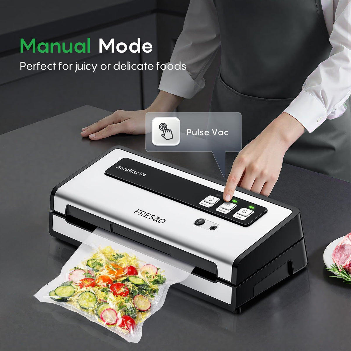 Automatic Vacuum Sealer with Double Heat Seal & Jar Kit