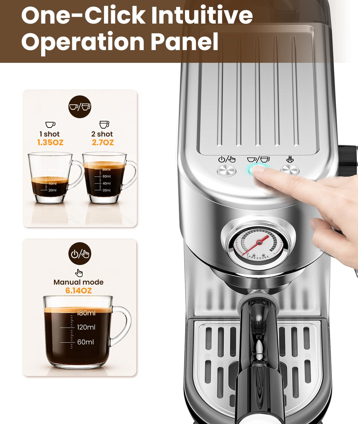 Atatix 20-Bar Espresso Machine with Milk Frother