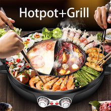 2-in-1 Smokeless Electric Grill & Hot Pot with Nonstick Tray