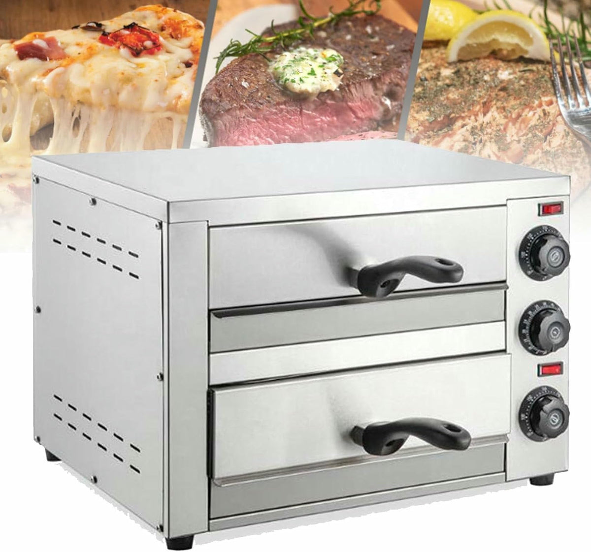 WZUOPG 12-Inch Double-Deck Commercial Pizza Oven