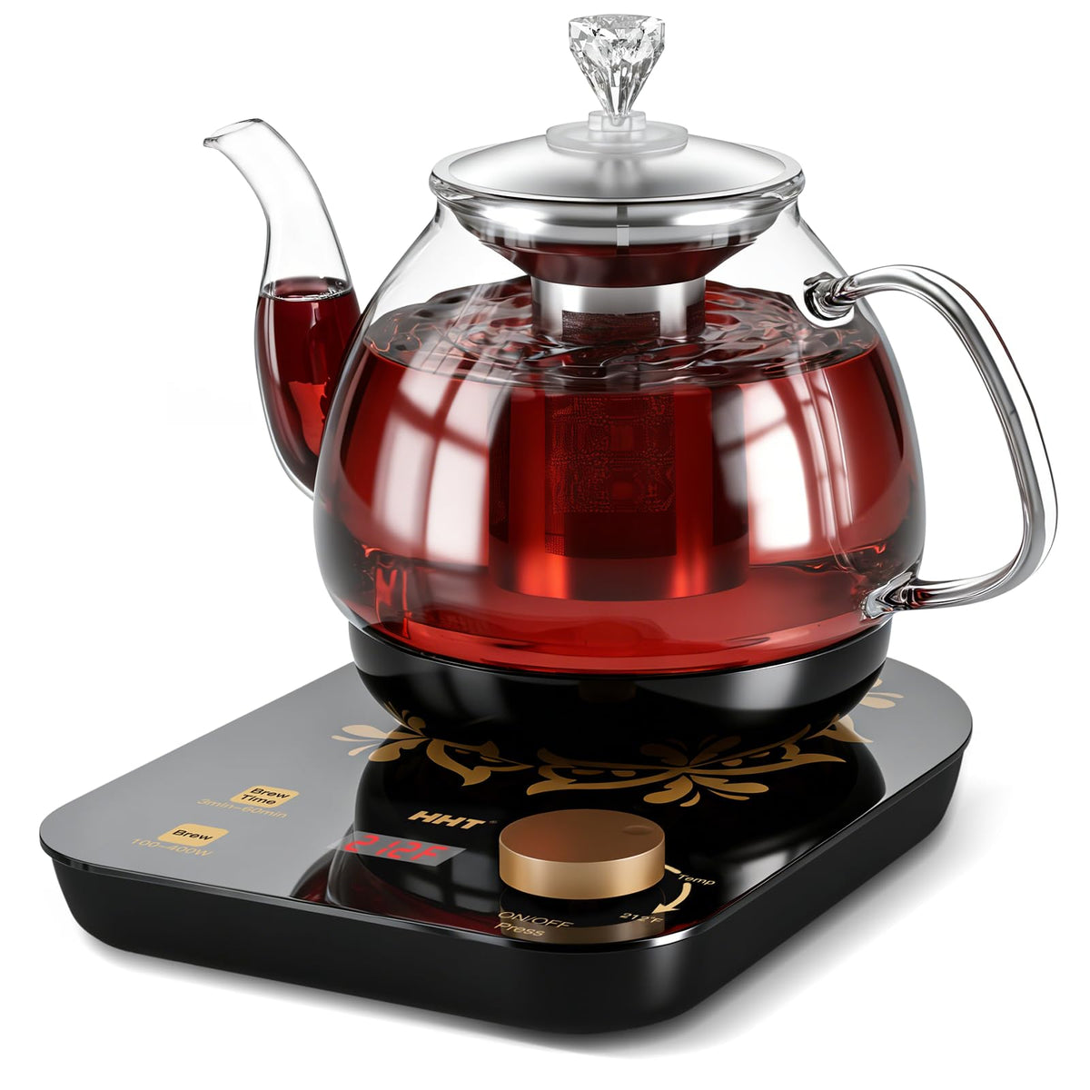 HHT 0.8L Electric Tea Maker with Infuser & Temp Control
