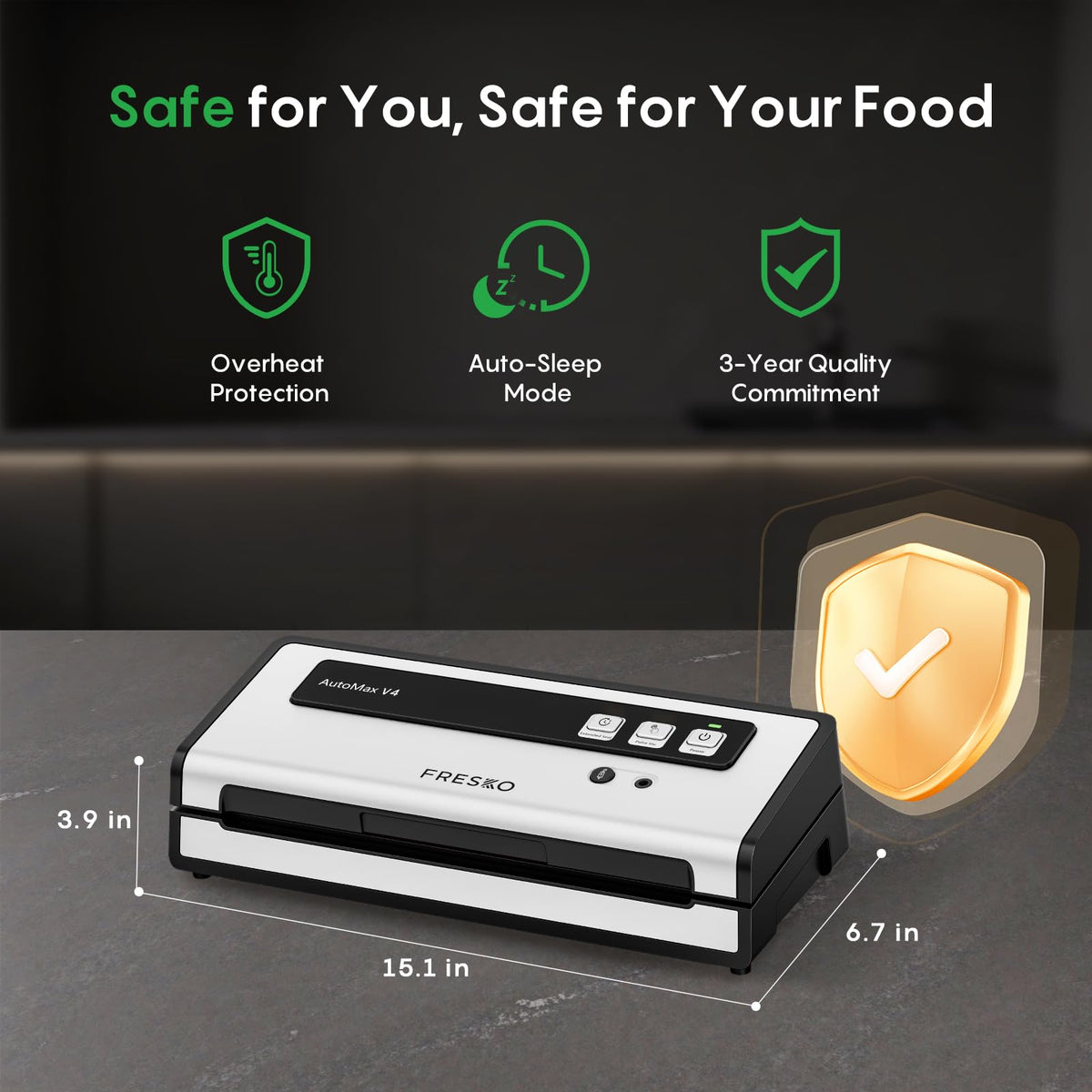 Automatic Vacuum Sealer with Double Heat Seal & Jar Kit