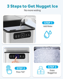 Countertop Nugget Ice Maker with Self-Cleaning & Scoop
