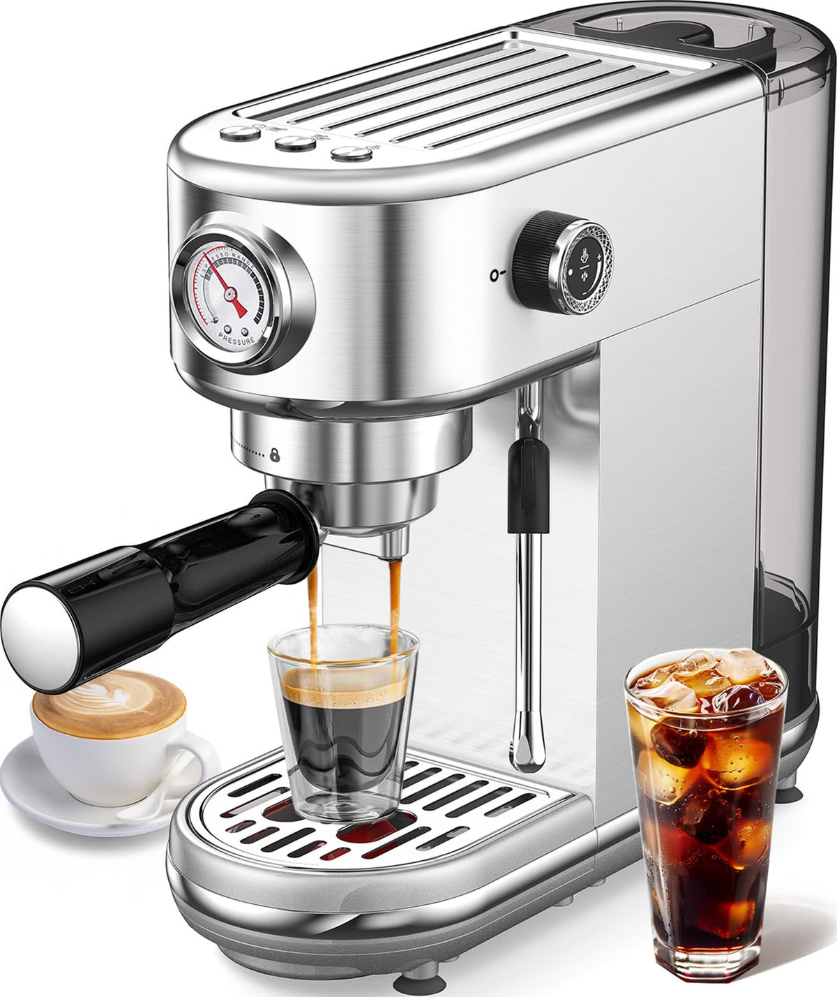 Atatix 20-Bar Espresso Machine with Milk Frother