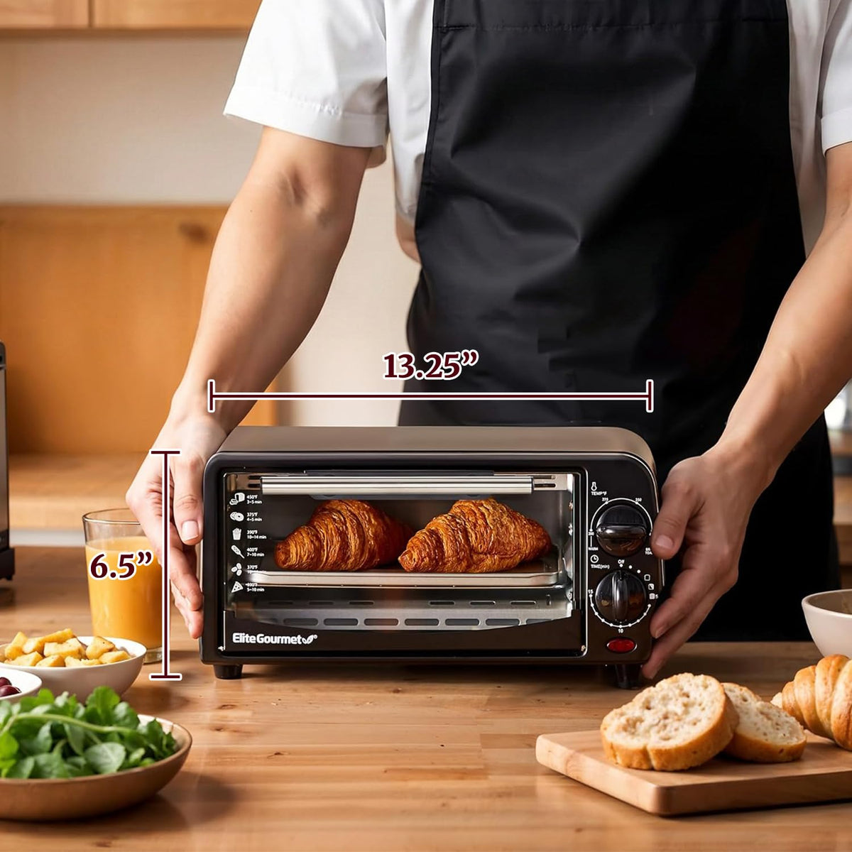 Elite Gourmet ETO449 9L 4-Slice Countertop Toaster Oven