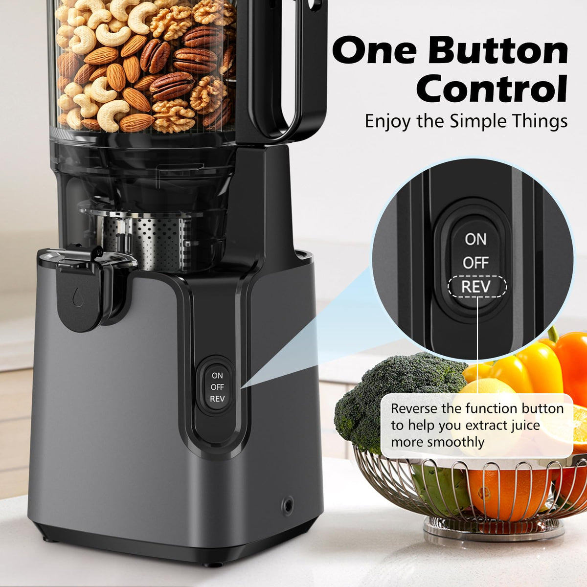 400W Cold Press Juicer with 5.8-Inch Wide Chute